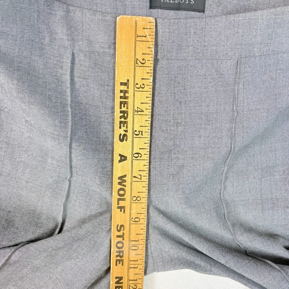 Talbots‎ Pants Women Sz 4 Grey Glen Plaid High-Waist Skinny Ankle Side Zip